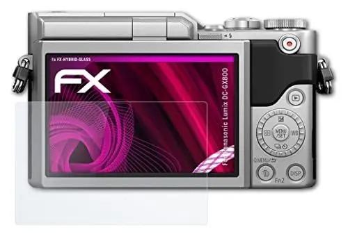 Produktbild: atFoliX Glasfolie kompatibel mit Panasonic Lumix DC-GX800 Panzerfolie, 9H Hybrid-Glass FX Schutzpanzer Folie