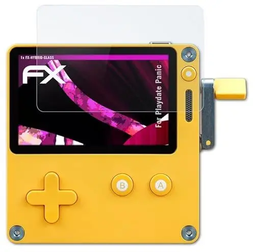 Produktbild: atFoliX Glasfolie kompatibel mit Playdate Panic Panzerfolie, 9H Hybrid-Glass FX Schutzpanzer Folie