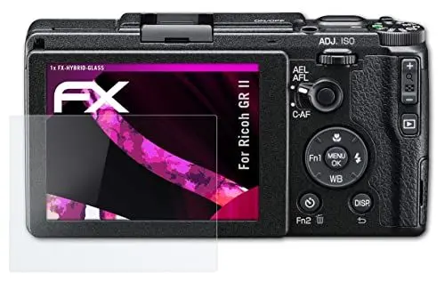 Produktbild: atFoliX Glasfolie kompatibel mit Ricoh GR II Panzerfolie, 9H Hybrid-Glass FX Schutzpanzer Folie