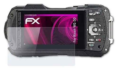 Produktbild: atFoliX Glasfolie kompatibel mit Ricoh WG-50 Panzerfolie, 9H Hybrid-Glass FX Schutzpanzer Folie