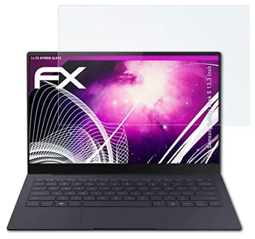 Produktbild: atFoliX Glasfolie kompatibel mit Samsung Galaxy Book S 13,3 Inch Panzerfolie, 9H Hybrid-Glass FX Schutzpanzer Folie