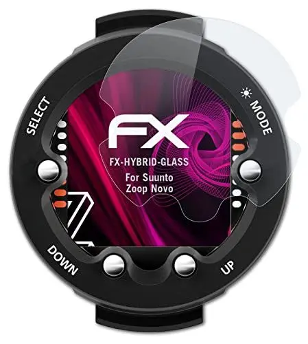 Produktbild: atFoliX Glasfolie kompatibel mit Suunto Zoop Novo Panzerfolie, 9H Hybrid-Glass FX Schutzpanzer Folie