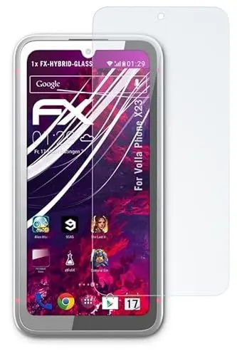 Produktbild: atFoliX Glasfolie kompatibel mit Volla Phone X23 Panzerfolie, 9H Hybrid-Glass FX Schutzpanzer Folie