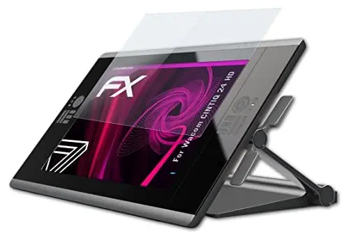 Produktbild: atFoliX Glasfolie kompatibel mit Wacom CINTIQ 24 HD Panzerfolie, 9H Hybrid-Glass FX Schutzpanzer Folie