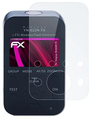 Produktbild: atFoliX Glasfolie kompatibel mit Yongnuo YN-622N-TX Panzerfolie, 9H Hybrid-Glass FX Schutzpanzer Folie