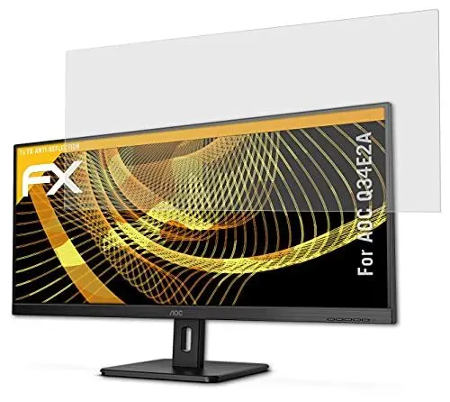 Produktbild: atFoliX Panzerfolie kompatibel mit AOC Q34E2A Schutzfolie, entspiegelnde und stoßdämpfende FX Folie