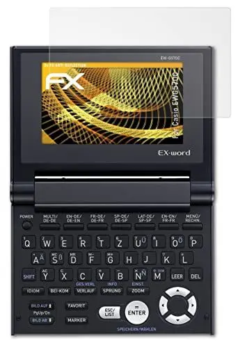 Produktbild: atFoliX Panzerfolie kompatibel mit Casio EWG570C Schutzfolie, entspiegelnde und stoßdämpfende FX Folie (2X)