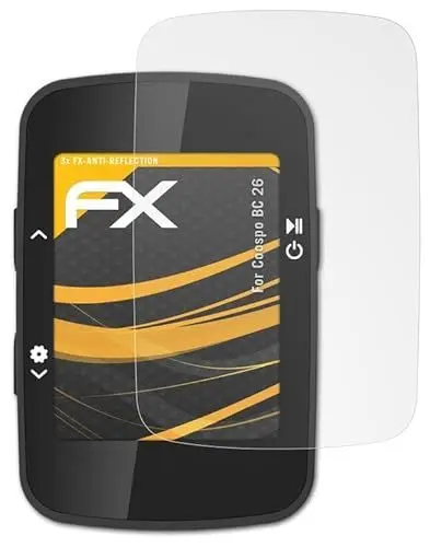 Produktbild: atFoliX Panzerfolie kompatibel mit Coospo BC 26 Schutzfolie, entspiegelnde und stoßdämpfende FX Folie (3X)