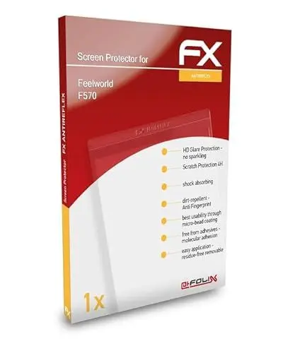 Produktbild: atFoliX Panzerfolie kompatibel mit Feelworld F570 Schutzfolie, entspiegelnde und stoßdämpfende FX Folie
