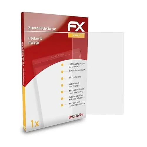 Produktbild: atFoliX Panzerfolie kompatibel mit Feelworld FW450 Schutzfolie, entspiegelnde und stoßdämpfende FX Folie