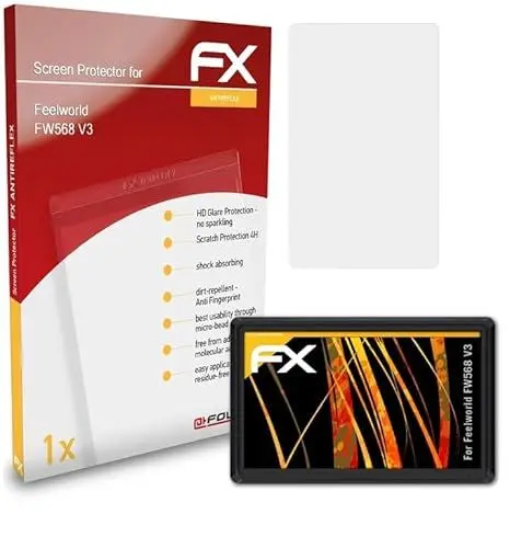 Produktbild: atFoliX Panzerfolie kompatibel mit Feelworld FW568 V3 Schutzfolie, entspiegelnde und stoßdämpfende FX Folie