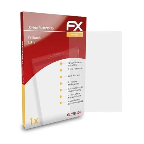 Produktbild: atFoliX Panzerfolie kompatibel mit Feelworld LUT7 Schutzfolie, entspiegelnde und stoßdämpfende FX Folie