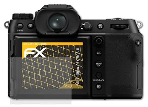 Produktbild: atFoliX Panzerfolie kompatibel mit Fujifilm GFX 50S II Schutzfolie, entspiegelnde und stoßdämpfende FX Folie (3X)