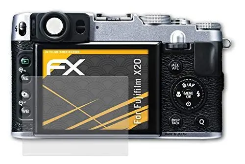 Produktbild: atFoliX Panzerfolie kompatibel mit Fujifilm X20 Schutzfolie, entspiegelnde und stoßdämpfende FX Folie (3X)