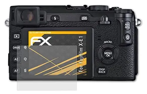 Produktbild: atFoliX Panzerfolie kompatibel mit Fujifilm X-E1 Schutzfolie, entspiegelnde und stoßdämpfende FX Folie (3X)
