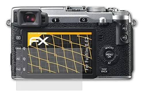 Produktbild: atFoliX Panzerfolie kompatibel mit Fujifilm X-E2 Schutzfolie, entspiegelnde und stoßdämpfende FX Folie (3X)
