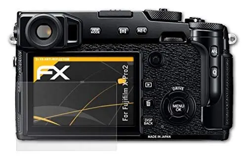 Produktbild: atFoliX Panzerfolie kompatibel mit Fujifilm X-Pro2 Schutzfolie, entspiegelnde und stoßdämpfende FX Folie (3X)