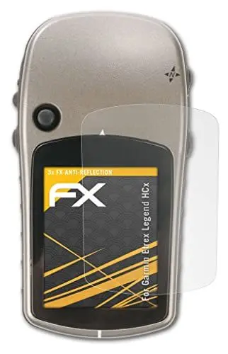 Produktbild: atFoliX Panzerfolie kompatibel mit Garmin Etrex Legend HCx Schutzfolie, entspiegelnde und stoßdämpfende FX Folie (3X)