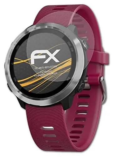 Produktbild: atFoliX Panzerfolie kompatibel mit Garmin Forerunner 645 Music Schutzfolie, entspiegelnde und stoßdämpfende FX Folie (3X)
