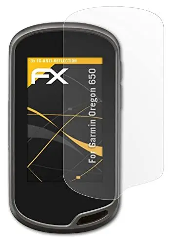 Produktbild: atFoliX Panzerfolie kompatibel mit Garmin Oregon 650 Schutzfolie, entspiegelnde und stoßdämpfende FX Folie (3X)