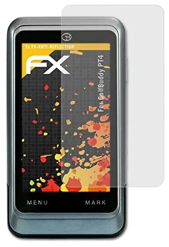 Produktbild: atFoliX Panzerfolie kompatibel mit GolfBuddy PT4 Schutzfolie, entspiegelnde und stoßdämpfende FX Folie (3X)