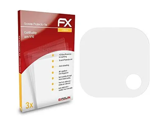 Produktbild: atFoliX Panzerfolie kompatibel mit GolfBuddy aim V10 Schutzfolie, entspiegelnde und stoßdämpfende FX Folie (3X)