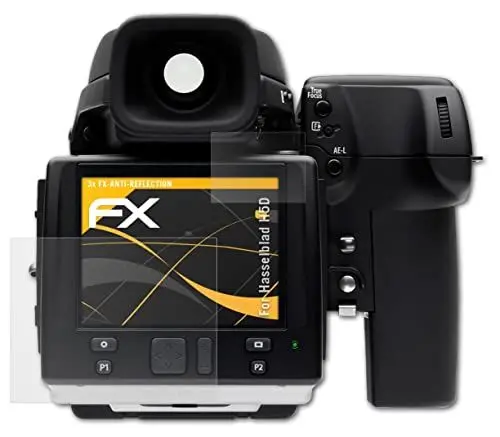 Produktbild: atFoliX Panzerfolie kompatibel mit Hasselblad H5D Schutzfolie, entspiegelnde und stoßdämpfende FX Folie (3er Set)