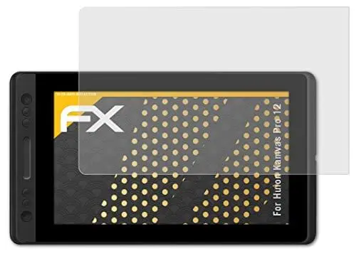 Produktbild: atFoliX Panzerfolie kompatibel mit Huion Kamvas Pro 12 Schutzfolie, entspiegelnde und stoßdämpfende FX Folie (2X)