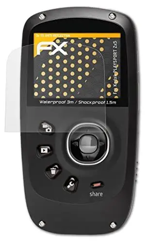 Produktbild: atFoliX Panzerfolie kompatibel mit Kodak PLAYSPORT Zx5 Schutzfolie, entspiegelnde und stoßdämpfende FX Folie (3X)