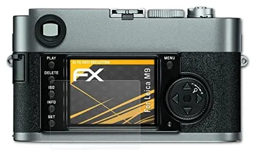 Produktbild: atFoliX Panzerfolie kompatibel mit Leica M9 Schutzfolie, entspiegelnde und stoßdämpfende FX Folie (3X)