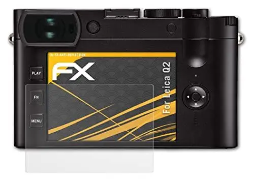 Produktbild: atFoliX Panzerfolie kompatibel mit Leica Q2 Schutzfolie, entspiegelnde und stoßdämpfende FX Folie (3X)
