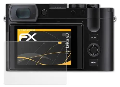 Produktbild: atFoliX Panzerfolie kompatibel mit Leica Q3 Schutzfolie, entspiegelnde und stoßdämpfende FX Folie (3X)