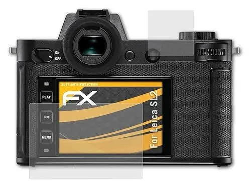 Produktbild: atFoliX Panzerfolie kompatibel mit Leica SL2 Schutzfolie, entspiegelnde und stoßdämpfende FX Folie (3er Set)