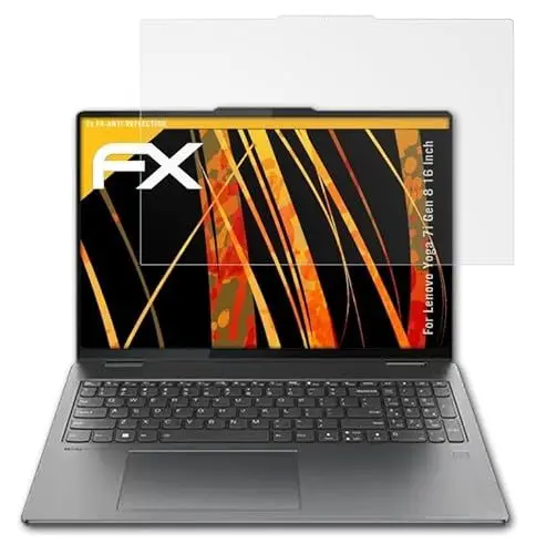 Produktbild: atFoliX Panzerfolie kompatibel mit Lenovo Yoga 7i Gen 8 16 Inch Schutzfolie, entspiegelnde und stoßdämpfende FX Folie (2X)