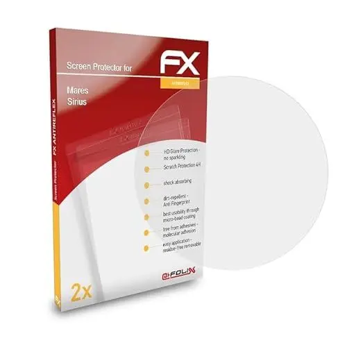 Produktbild: atFoliX Panzerfolie kompatibel mit Mares Sirius Schutzfolie, entspiegelnde und stoßdämpfende FX Folie (2X)