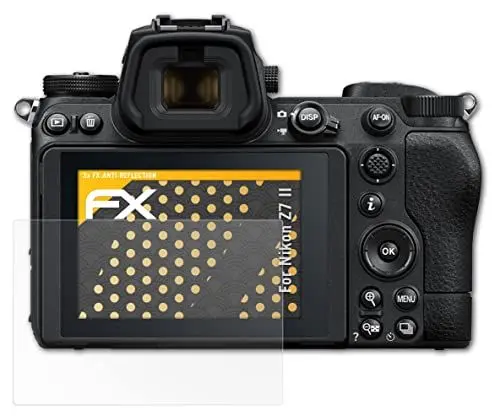 Produktbild: atFoliX Panzerfolie kompatibel mit Nikon Z7 II Schutzfolie, entspiegelnde und stoßdämpfende FX Folie (3X)