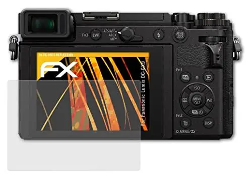 Produktbild: atFoliX Panzerfolie kompatibel mit Panasonic Lumix DC-GX9 Schutzfolie, entspiegelnde und stoßdämpfende FX Folie (3X)