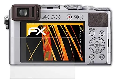Produktbild: atFoliX Panzerfolie kompatibel mit Panasonic Lumix DMC-LX100 Schutzfolie, entspiegelnde und stoßdämpfende FX Folie (3X)