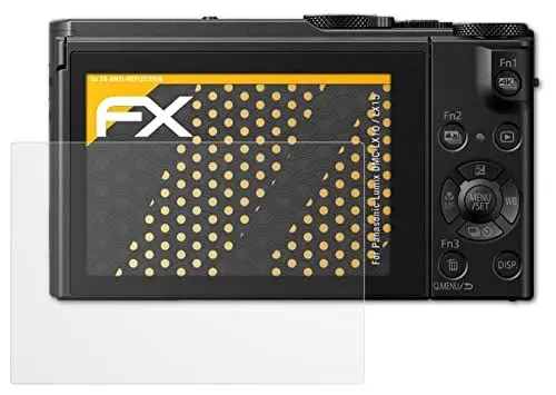Produktbild: atFoliX Panzerfolie kompatibel mit Panasonic Lumix DMC-LX10 / LX15 Schutzfolie, entspiegelnde und stoßdämpfende FX Folie (3X)
