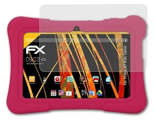 Produktbild: atFoliX Panzerfolie kompatibel mit Pritom K7 Kids Tablet Schutzfolie, entspiegelnde und stoßdämpfende FX Folie (2X)
