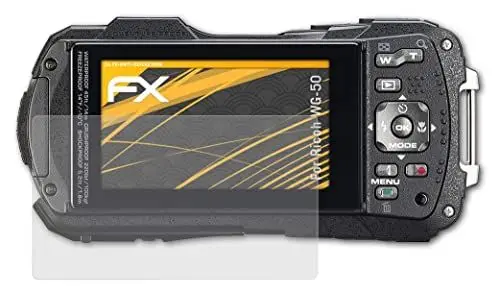 Produktbild: atFoliX Panzerfolie kompatibel mit Ricoh WG-50 Schutzfolie, entspiegelnde und stoßdämpfende FX Folie (3X)
