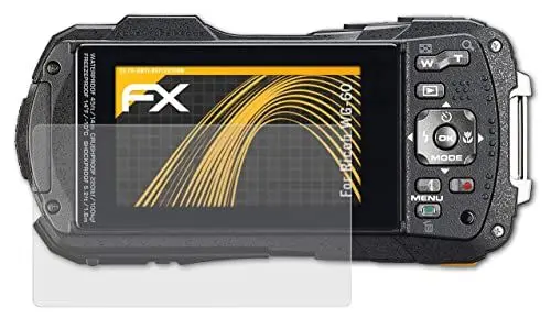 Produktbild: atFoliX Panzerfolie kompatibel mit Ricoh WG-60 Schutzfolie, entspiegelnde und stoßdämpfende FX Folie (3X)