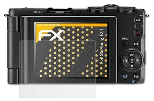 Produktbild: atFoliX Panzerfolie kompatibel mit Samsung EX1 Schutzfolie, entspiegelnde und stoßdämpfende FX Folie (3X)