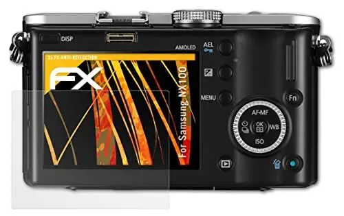 Produktbild: atFoliX Panzerfolie kompatibel mit Samsung NX100 Schutzfolie, entspiegelnde und stoßdämpfende FX Folie (3X)