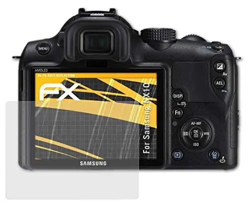Produktbild: atFoliX Panzerfolie kompatibel mit Samsung NX10 Schutzfolie, entspiegelnde und stoßdämpfende FX Folie (3X)