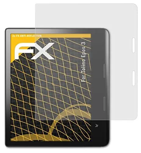 Produktbild: atFoliX Panzerfolie kompatibel mit Tolino Epos 3 Schutzfolie, entspiegelnde und stoßdämpfende FX Folie (2X)
