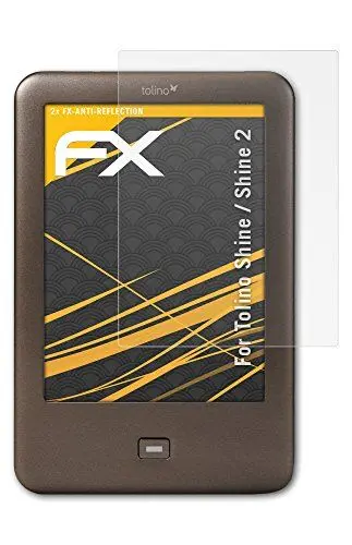 Produktbild: atFoliX Panzerfolie kompatibel mit Tolino Shine/Shine 2 Schutzfolie, entspiegelnde und stoßdämpfende FX Folie (2X)