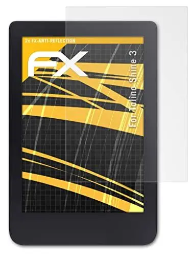 Produktbild: atFoliX Panzerfolie kompatibel mit Tolino Shine 3 Schutzfolie, entspiegelnde und stoßdämpfende FX Folie (2X)
