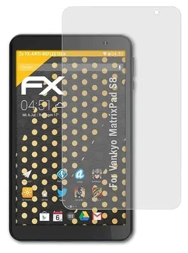 Produktbild: atFoliX Panzerfolie kompatibel mit Vankyo MatrixPad S8 Schutzfolie, entspiegelnde und stoßdämpfende FX Folie (2X)