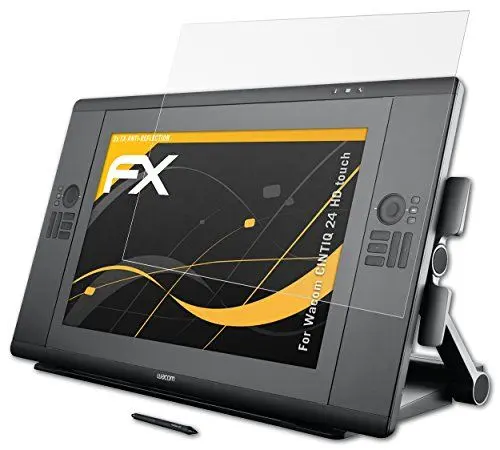 Produktbild: atFoliX Panzerfolie kompatibel mit Wacom CINTIQ 24 HD touch Schutzfolie, entspiegelnde und stoßdämpfende FX Folie (2X)
